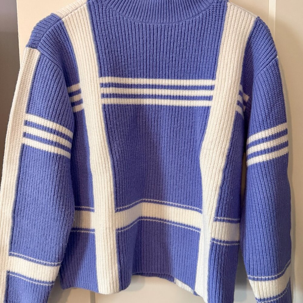 Ann Taylor Weekend Colorblock Ribbed Knit Sweater | XXS